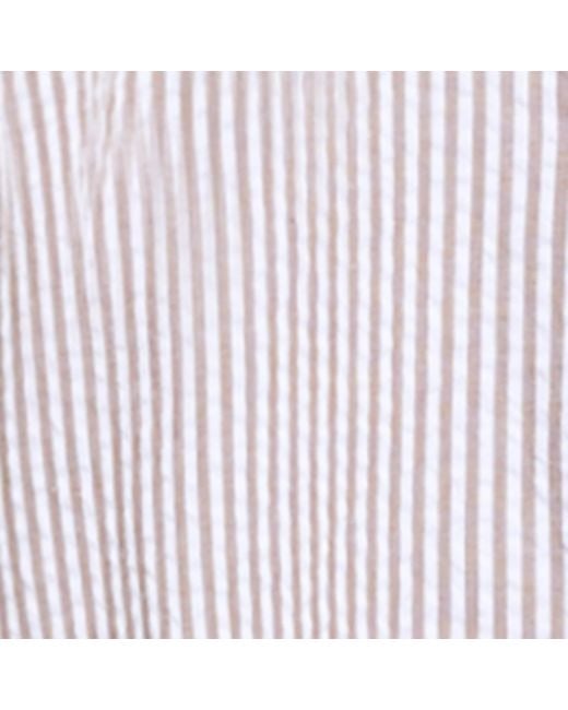 With Nothing Underneath Purple Seersucker Striped The Weekend Shirt