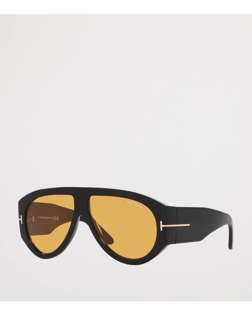Tom Ford Brown Acetate Bronson Aviator Sunglasses for men
