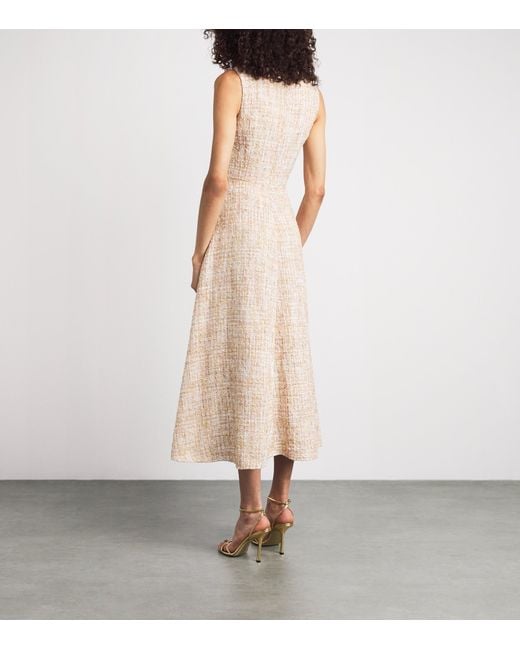 Safiyaa Natural Tweed Maisie Midi Dress