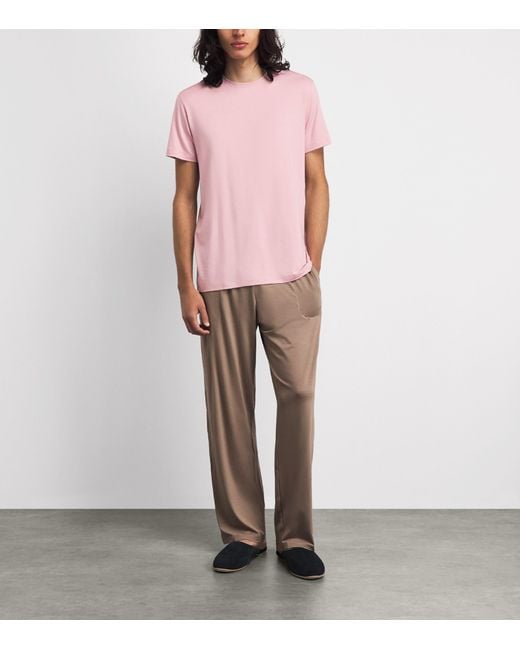 Derek Rose Pink Basel Lounge T-Shirt for men