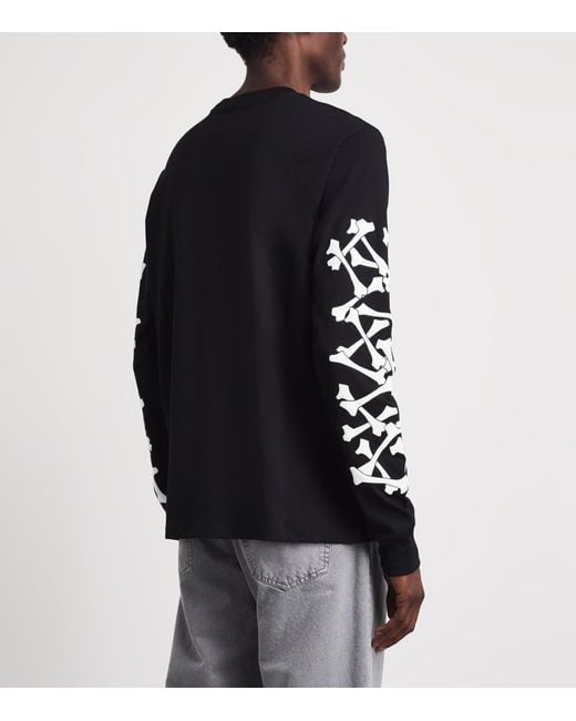 Amiri Black Cotton Stacked Bones Long-Sleeve T-Shirt for men