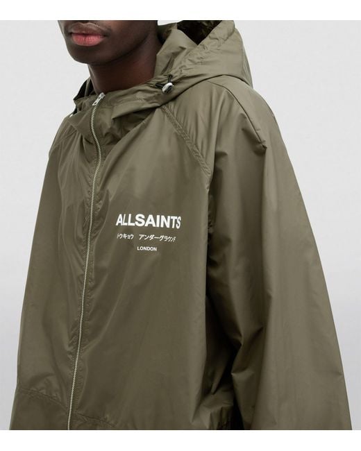 AllSaints Green Hooded Underground Jacket for men