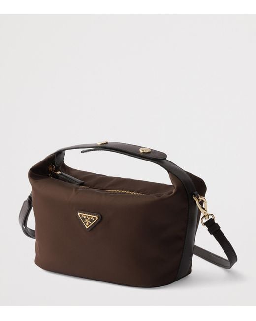 Prada Brown Mini Re-Nylon Chérie Top-Handle Bag