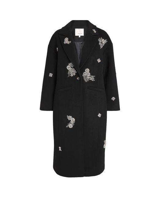 Cinq À Sept Black Crystal-Embellished Ivy Gravis Coat