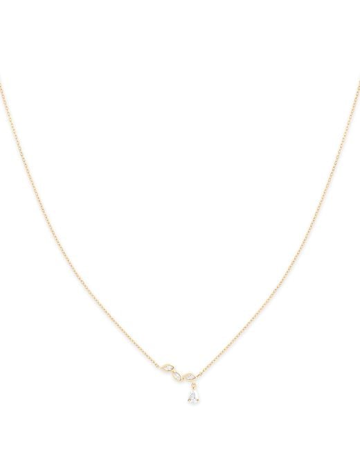 Astrid & Miyu Natural And Diamond Drop Pendant Necklace