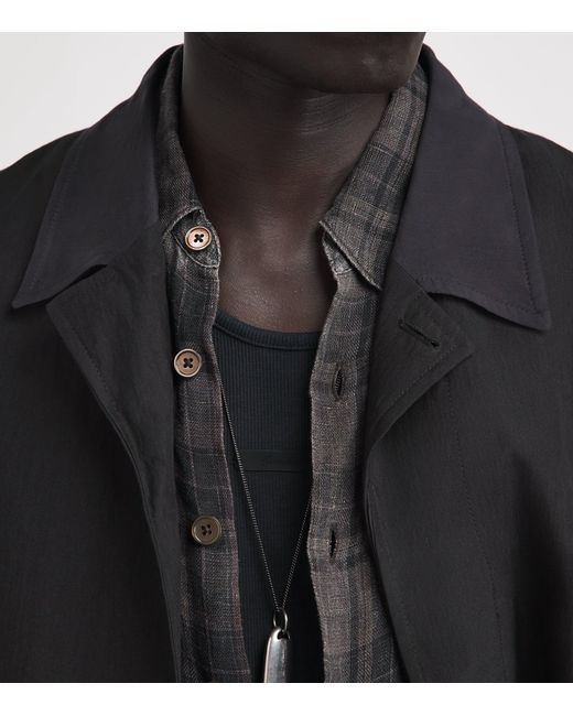 Our Legacy Black Linen-Blend Pack Blazer for men