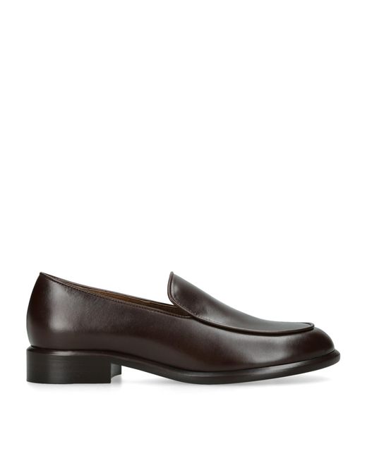 Khaite Brown Leather Miles Loafers 35