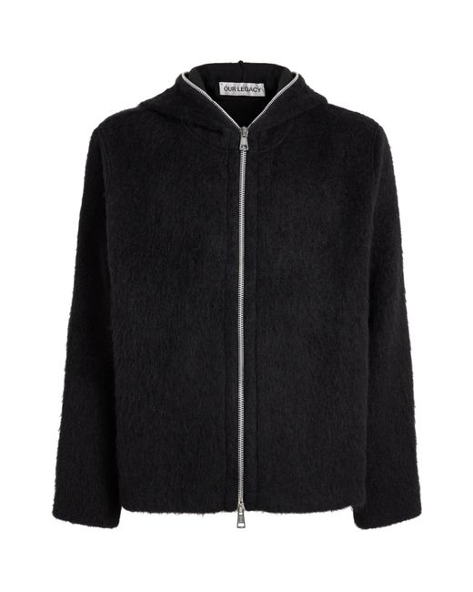 Our Legacy Black Full-Zip Hoodie for men