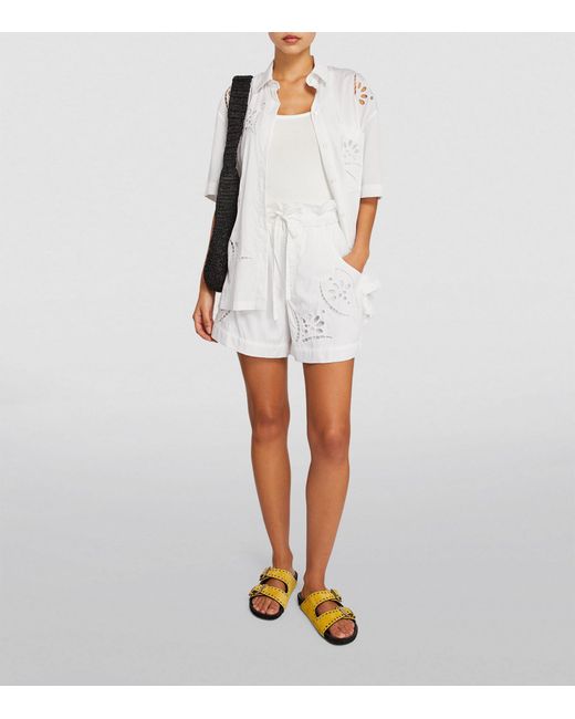Isabel Marant White Broderie Anglaise Hidea Shorts