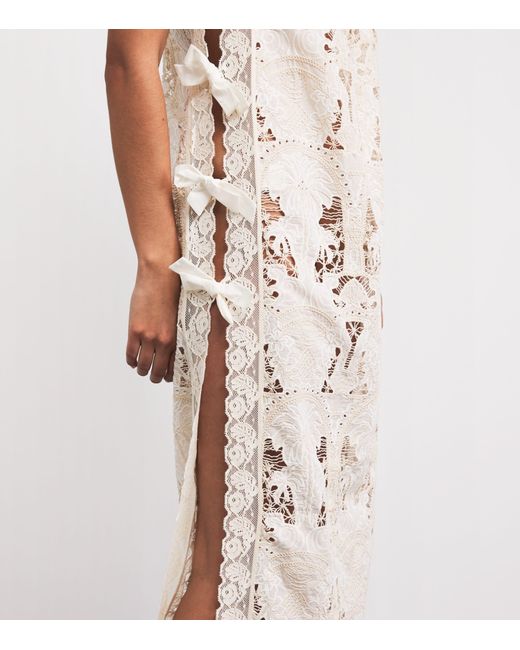Loretta Caponi White Cotton Fiocchini Nightdress