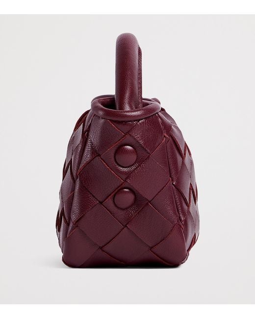 Bottega Veneta Purple Leather Candy Cobble Top-Handle Bag