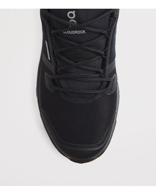 On Shoes Black Cloudrock Waterproof Hiking Trainers for men