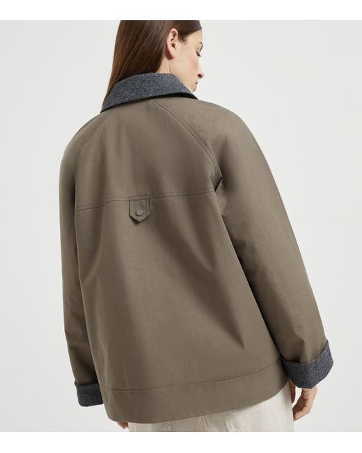 Brunello Cucinelli Green Canvas Padded Jacket