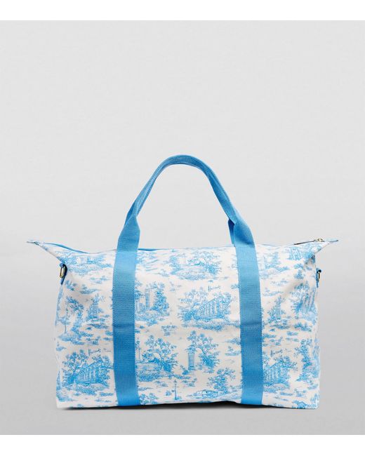 Harrods Blue Toile Foldable Overnight Bag