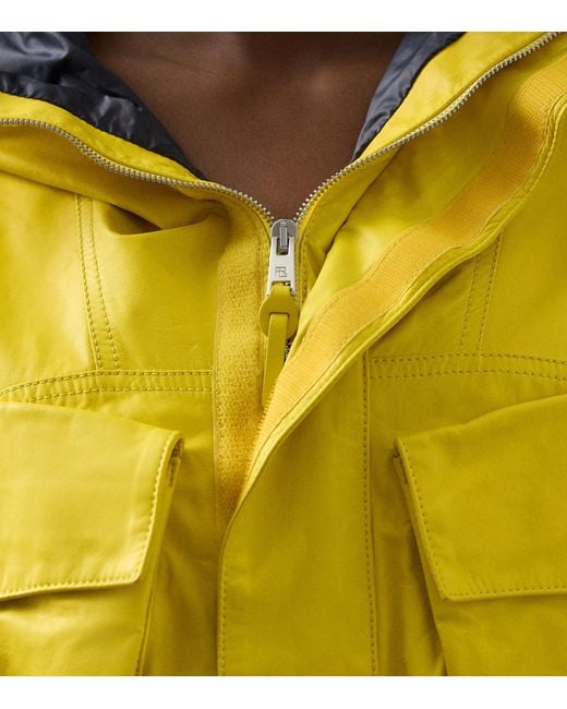 Ralph Lauren Yellow Ferra Cropped Calfskin Jacket