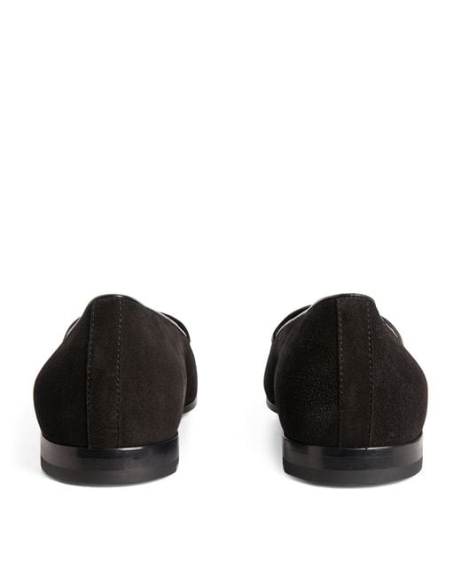 Giorgio Armani Black Leather Beaded Mocassins for men