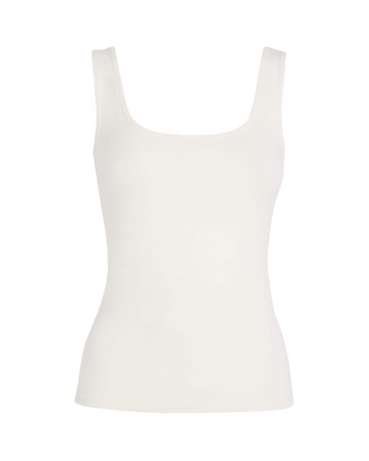 Skims White Stretch-Cotton Jersey Tank Top