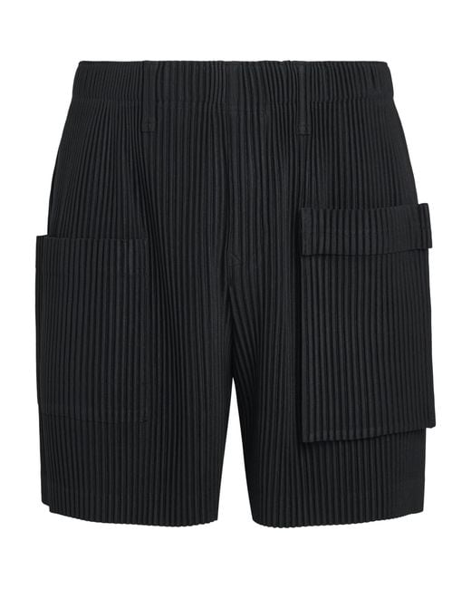 Homme Plissé Issey Miyake Black Painter's Gear Shorts for men