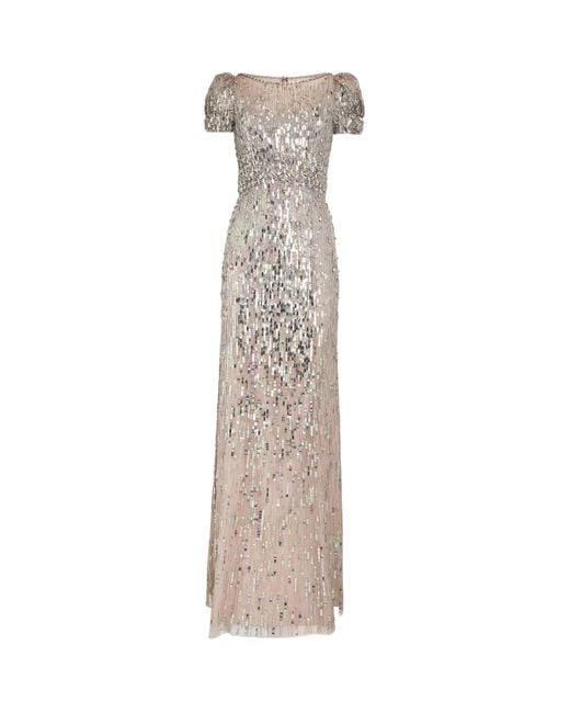 Jenny Packham Natural Sequin-Embellished Sun Gem Gown