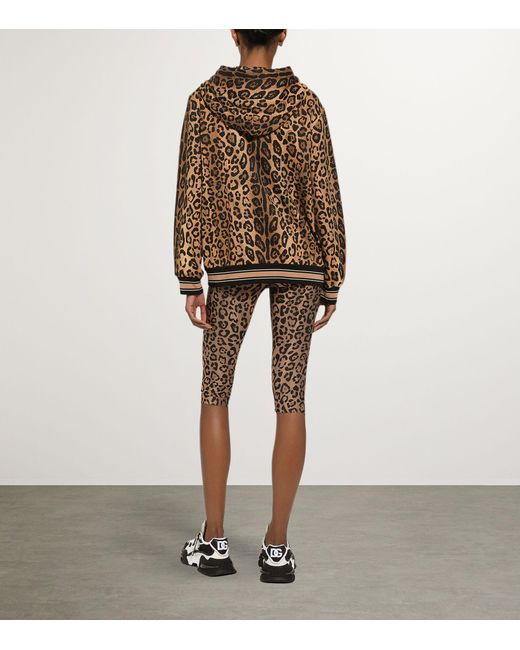 Dolce & Gabbana Brown Leopard Print Hoodie