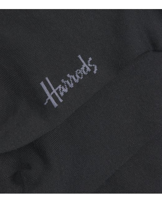 Harrods Black Logo Socks for men