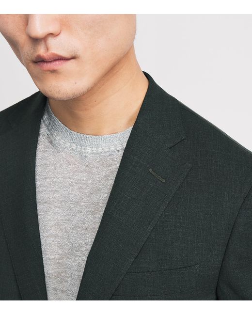 Corneliani Black Virgin Wool-Silk-Linen Academy Soft 2-Piece Suit for men