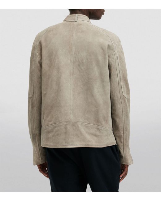 AllSaints Gray Cora Leather Jacket for men