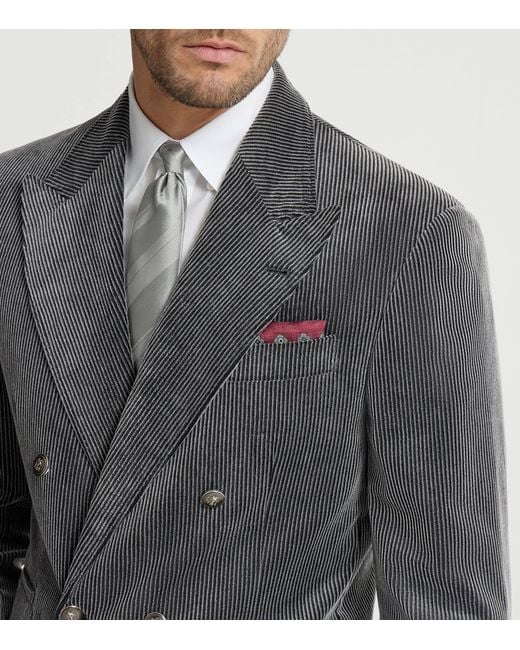 Brunello Cucinelli Purple Silk Medallion Pocket Square for men