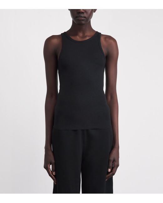 ÉTERNE Black Ribbed Tank Top