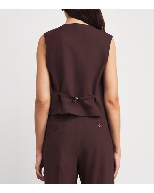 Maje Brown Wool-Blend Waistcoat