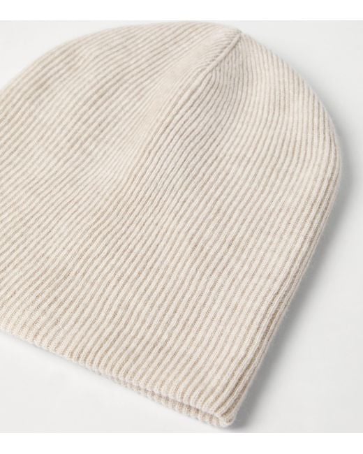 Brunello Cucinelli Natural Cashmere Rib Beanie