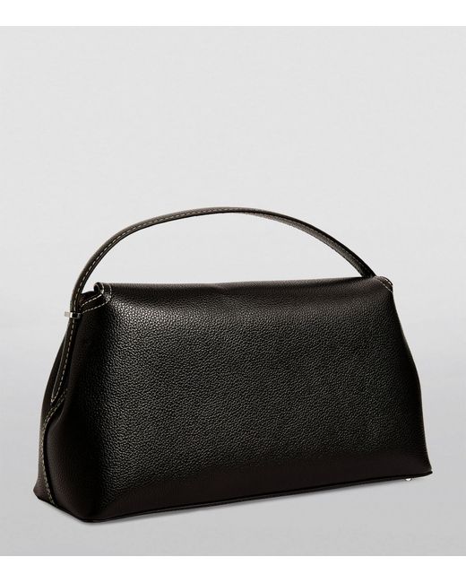 Totême  Black Leather T-lock Top-handle Bag