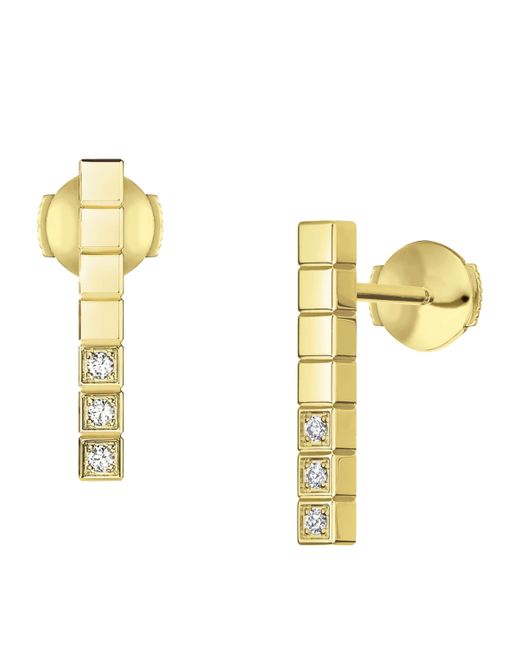 Chopard Metallic And Diamond Ice Cube Earrings