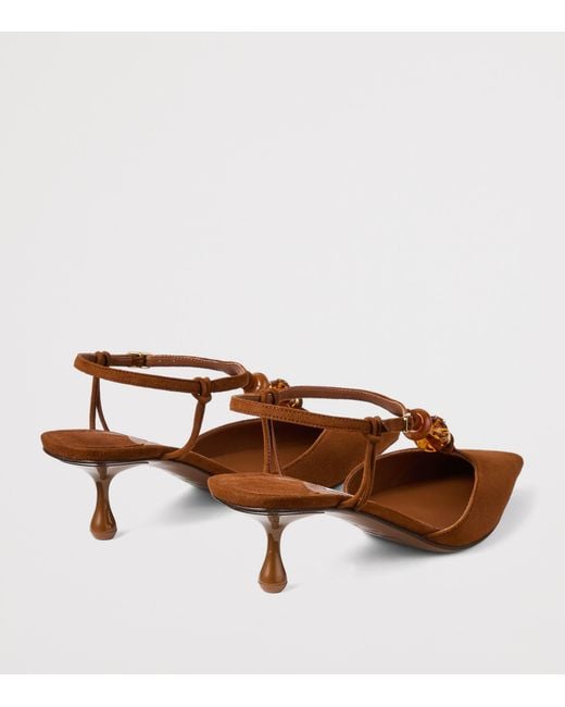 Jimmy Choo Brown Lauri 50 Suede Slingback Pumps