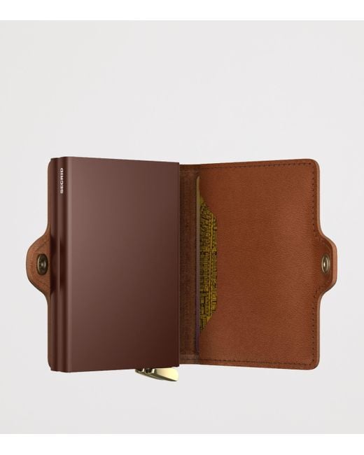 Secrid Brown Embossed Leather Lines Twinwallet for men