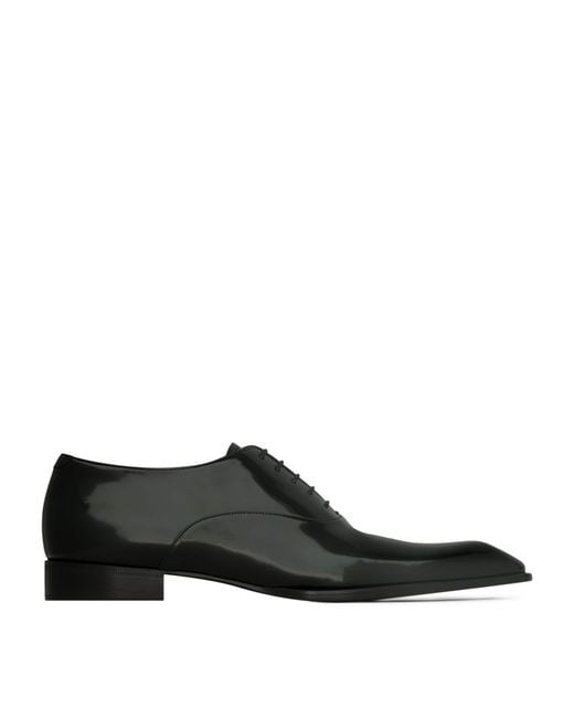 Saint Laurent Black Patent Leather Stanton Oxford Shoes for men