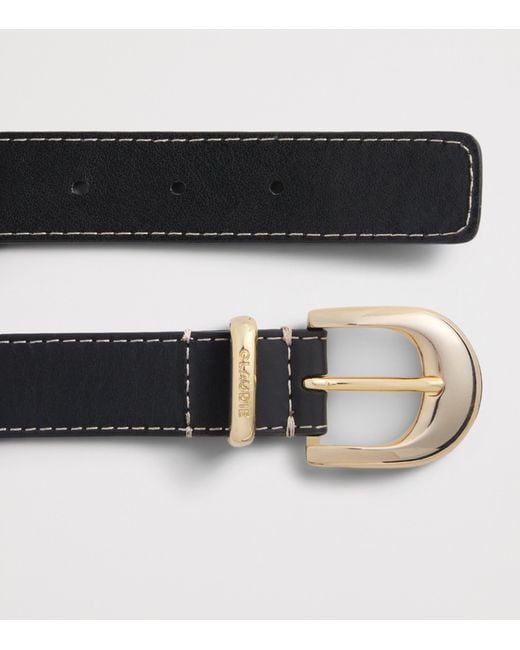 Claudie Pierlot Blue Leather Charm-Detail Belt
