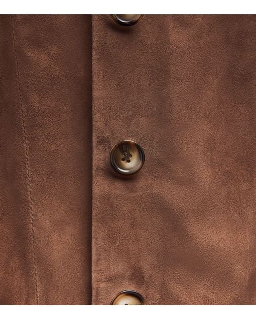 Rixo Brown Suede Astraea Coat