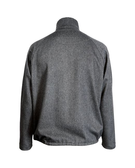 Alan Scott Gray Cashmere-Blend Track Sweater for men