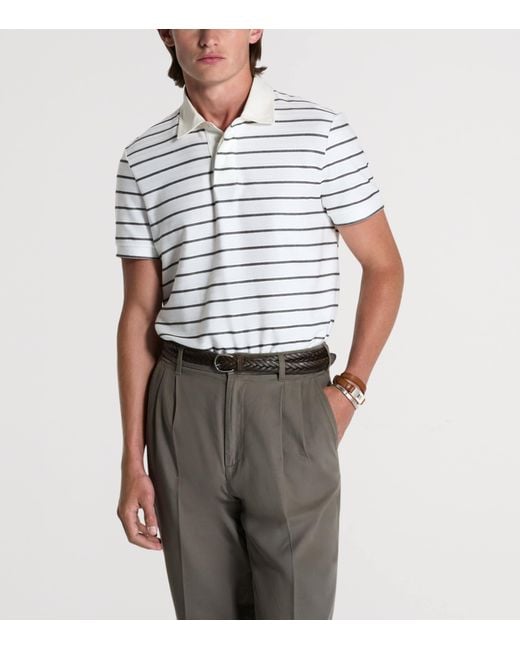 Dunhill White Stripe Polo Shirt for men