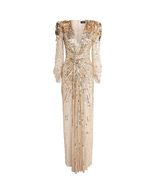 Jenny Packham Natural Sequin Xenia Gown