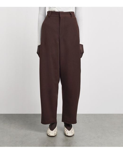 Source Unknown Brown Hopsack Klive Barrel Trousers