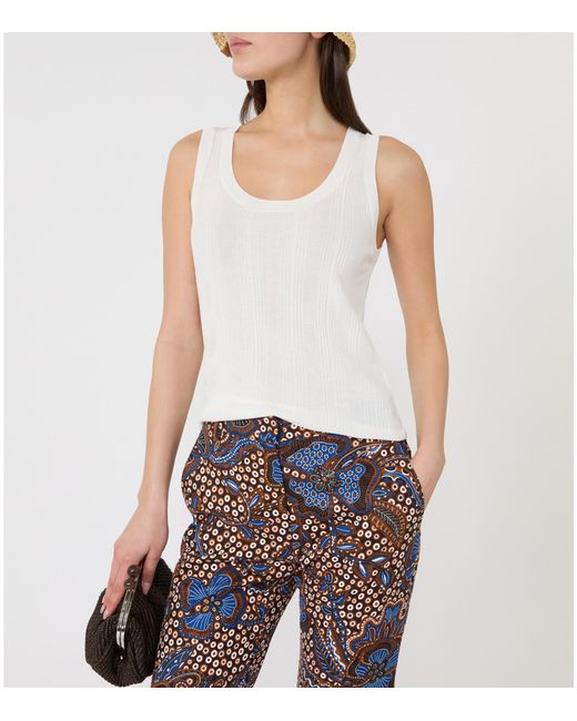 Weekend by Maxmara White Rib-Knit Tank Top