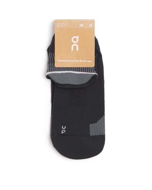 On Shoes Black Performance Run Low Socks for men