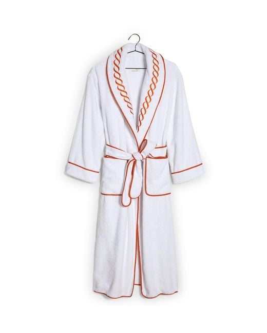 Pratesi White Cotton Treccia Bathrobe