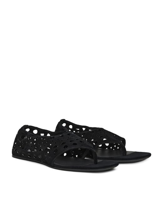 Alaïa Black Suede Vienne Thong Sandals