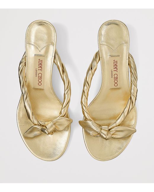 Jimmy Choo Natural Liss Leather Mules