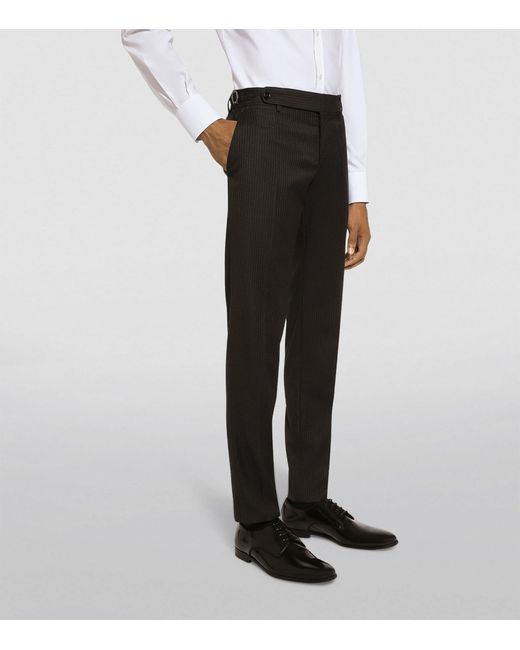 Dolce & Gabbana Black Virgin Wool Tailored Trousers for men