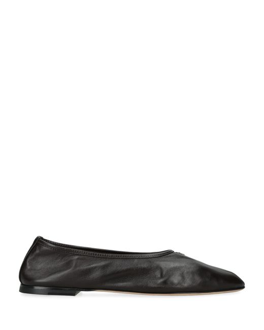 Dear Frances Black Leather Gala Ballet Flats
