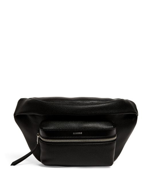 Sandro Black Coated Belt Bag for men